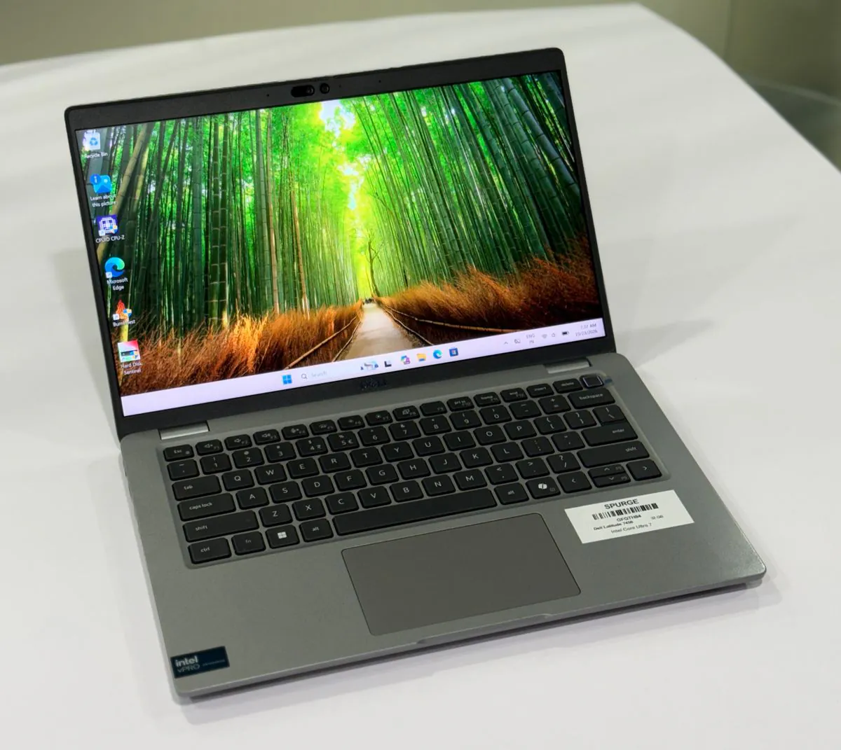 Dell Latitude 7450, open front view showing the display, keyboard and trackpad.